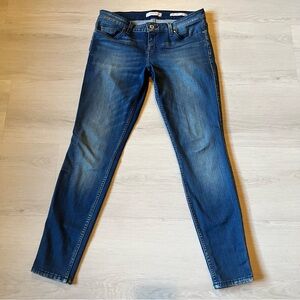 Guess Women's Power Stretch Skinny Dark Blue Wash Low Rise Jeans Size 29R